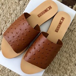 Sol Sana Teresa Ostrich Slide Sandal